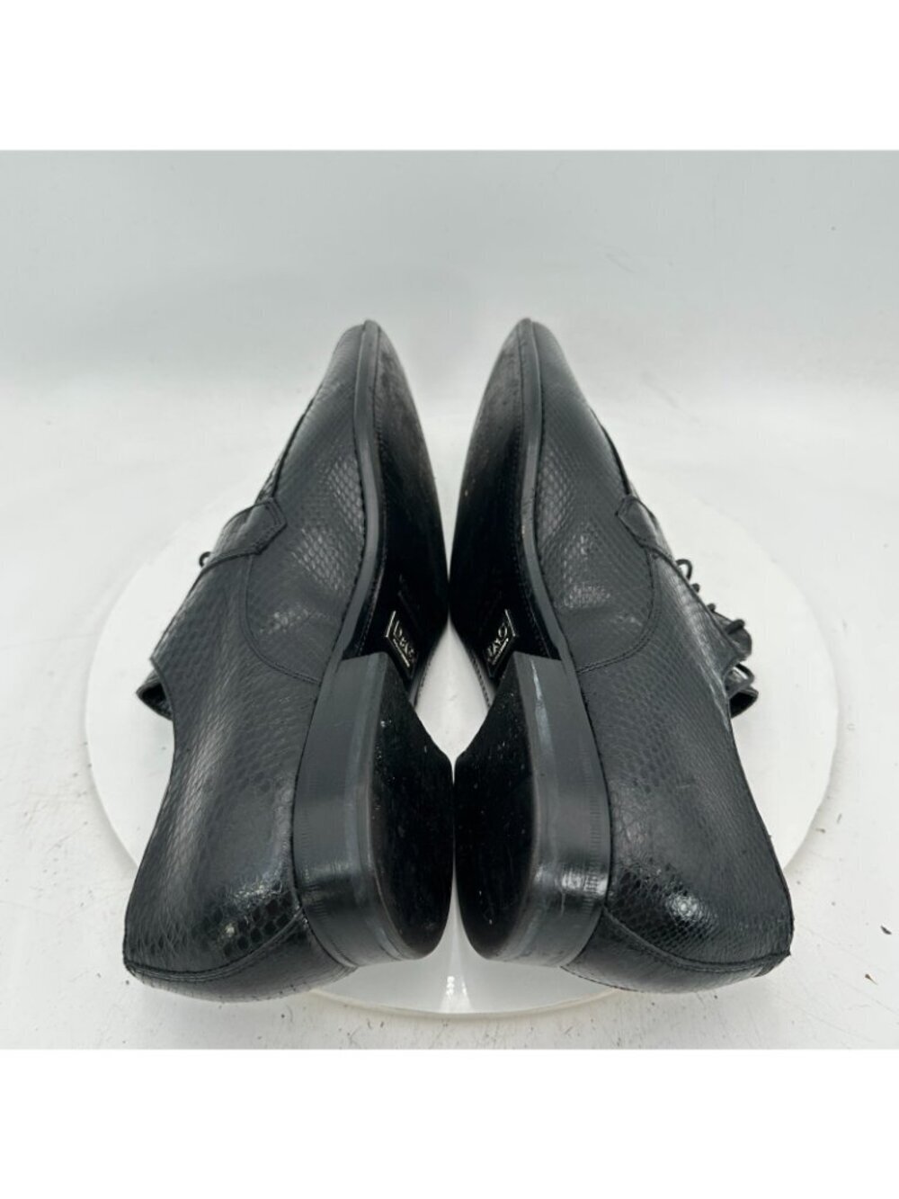 Dolce & Gabbana Men Size EU 44 E US 10 Black Crocodile Skin Derby Dress Shoes - Picture 6 of 11